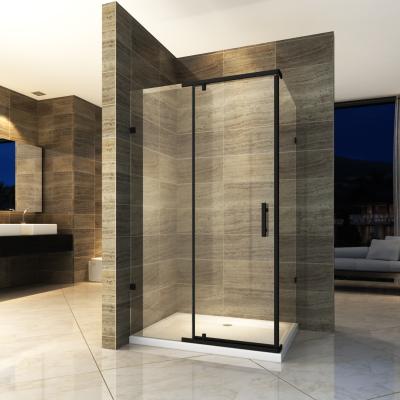 China Matt SS304 Modern Black Flange Shower Enclosure BL-1019B for sale