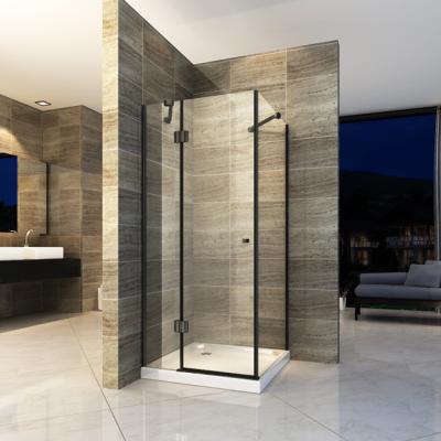 China Matt SS304 Modern Black Hinge Shower Enclosure BL-040 for sale