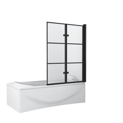 China Traditional 6mm Bath Screen With Cabin Glass Black Matt BL-S060B for sale