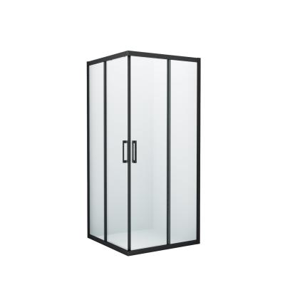 China Matt Square Sliding Shower Enclosure Modern Black BL-S014 for sale