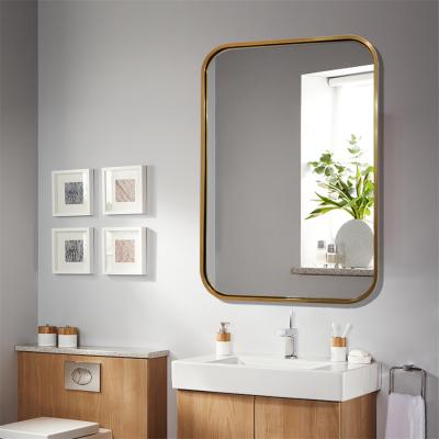 China Traditional JENBELY Customized Bathroom Mirrors High And Decorative Metal Frame Gold Mirror Home Shelf With Best Quality DKF51 for sale