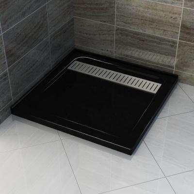 China Modern Custom Size Design Bathroom Base Compound Black Matt Shower Tray for sale