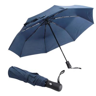 China Minimalist Automatic Folding Umbrella Can Be Customized Logo Windproof Mini Triple Umbrella for sale