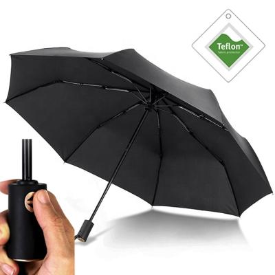 China Minimalist 3Fracture Windproof Automatic Umbrella Fracture Automatic Folding Travel Umbrella for sale