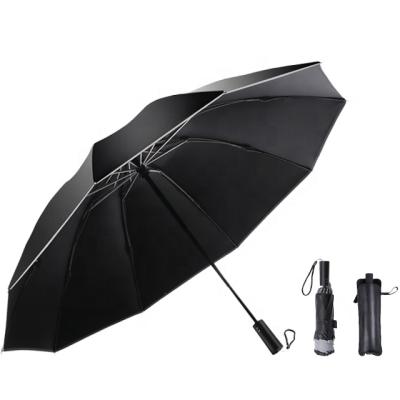 China Minimalist automatically open and retract 10 umbrella ribs to reverse triple umbrella for sale