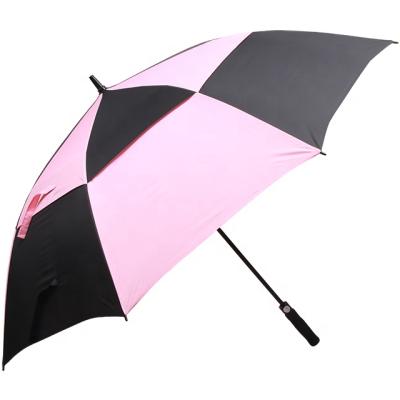 China Minimalist Vented 34/36/40 Inch Automatic Fiberglass Golf Umbrella Stick Golf Umbrella for sale