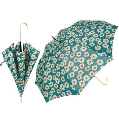 China Luxury Creative Japanese Cool Girl Long Straight Umbrella Morden Gold Curved Umbrella for sale