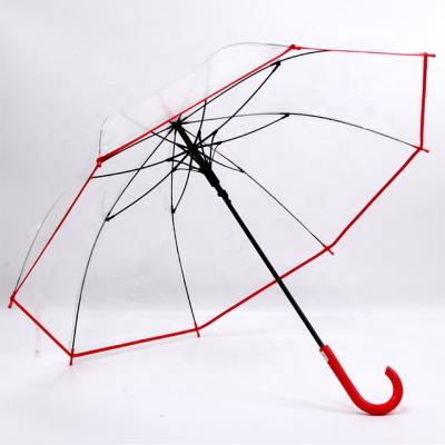 China Minimalist Factory Customized Poe Low Price With Transparent Logo Template Color Change Umbrella for sale