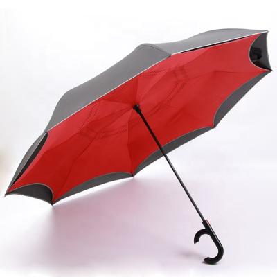 China Mid Century Modern Windproof Inverted Umbrella With C Shaped Handle Hanging Umbrella for sale