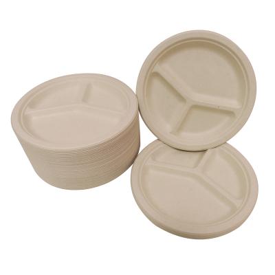 China Sugar Cane Promotional High Quality Pulp Circular Disposable Paper Trays for sale