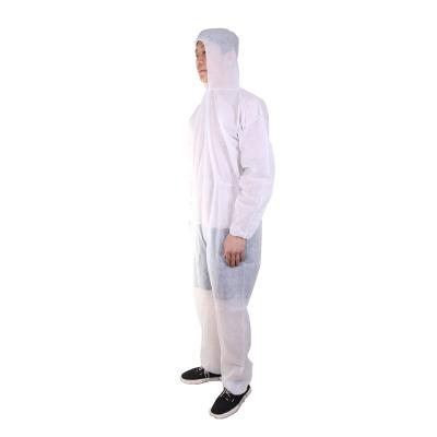 China Adult Disposable Non Woven Laboratory Coveralls Safety Coat Protective Coverall for sale