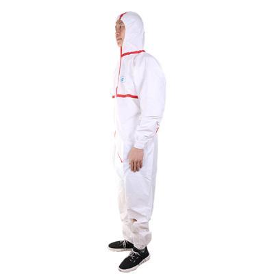 China Bring Hat Disposable Microporous Coverall With Band Isolation Suit With Hat for sale