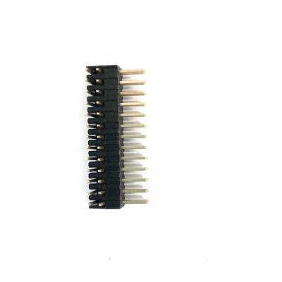 China Cu+plastic Factory Wholesale 2.54mm Pin Header Dual Row Launch 90 Degree With Blank Pin Surface Mounted for sale