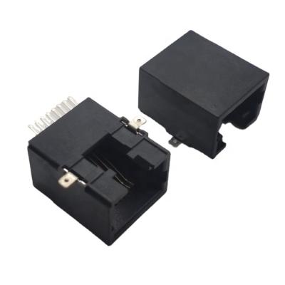 China Best Quality Rj45 Cu+plastic Smt 18.1 All Plastic Connector With External Feet RJ45 Jack Ethernet Connector Smt Solder RJ45 With Magnetics for sale