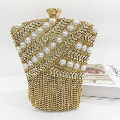 China Women's Clutch Bag Same Design Silver Chain Shoulder Bag Rhinestone Wedding Purse Wedding Bag Party Bag Evening Clutch Bag Luxury Women Handbag Small for sale