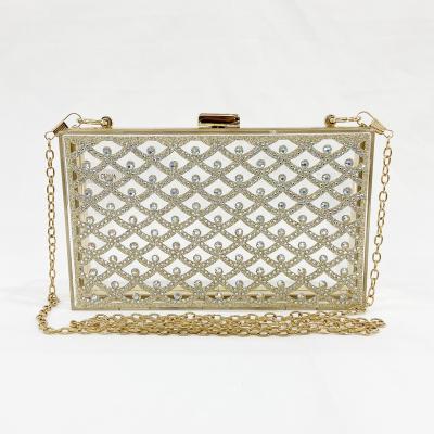 China Hotselling Wedding Party Purse Bag 2021 Tending Fashion Women Evening Cross - Body Bag Clear Handbag Box Clutch Purse Acrylic Transparent Bag for sale