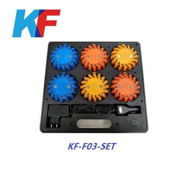 China Super Bright Rechargeable LED Road Flare Kit Flashing Warning Light Emergency Kit Disc Beacon Roadside Flare Safety Light, KF-F03 99X131(H)mm for sale