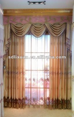 China Gold Blackout Valance Design Color Home Curtain Set for sale