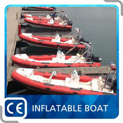 China Rilaxy Fiberglass 6.8m 22ft RIB Hypalon Inflatable Boat With Custom Design for sale