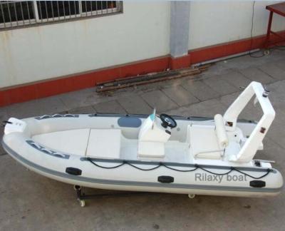 China Rigid PVC Fiberglass Inflatable Pontoon Boat for sale