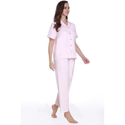 China QUICK DRY Women's Short Sleeve Pajama Set Cotton Pajamas For Women for sale