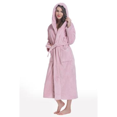 China Coral Rose QUICK DRY Embroidery Fleece Bathrobe for sale