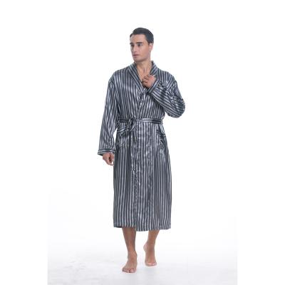 China QUICK DRY Mens Satin Lounge Robe Lightweight Silk Bathrobe Long for sale