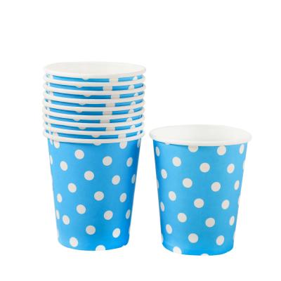 China Custom Disposable Colorful Polka Dot Paper Cups 9oz Birthday Party 250ml Party Decoration Paper Cups Party Supplies for sale