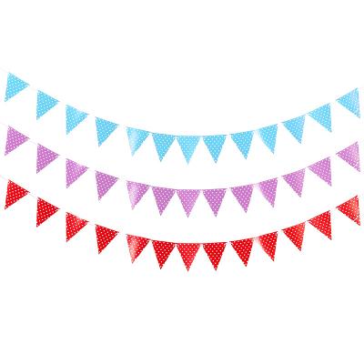 China Health Care Institutes Triangle Pull Flag Holiday Party Layout Banner Baby Birthday Wave Dot Bunting Spot Stock for sale