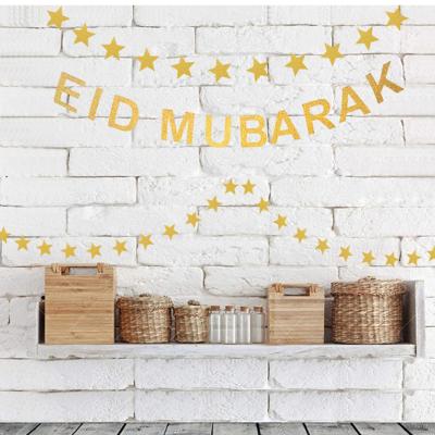 China Indoor Outdoor Ramadan Decoration Gold Paper Garland EID MUBARAK Ramadan Decoration for sale