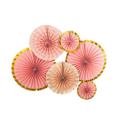 China Party Decoration Custom Design Paper Fan Fans For Other Home Decor Eid Mubarak Decor Wall Decorations for sale