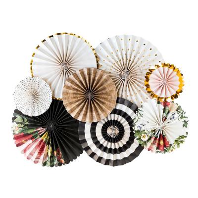 China Party Decoration Custom Design Paper Fan Decoration For Wedding Fans For Home Decor for sale