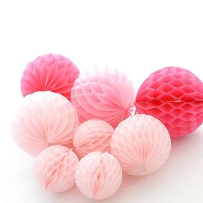 China Big Event Green Paper Craft Paper Honeycomb Paper Flower Ball Festival Party Wedding Birthday Red Blue Yellow White Home Decorations for sale