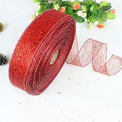 China Christmas Tree Ornament Red Stock 2m Scatter Christmas Ribbon Messy Christmas Tree Ornament for sale