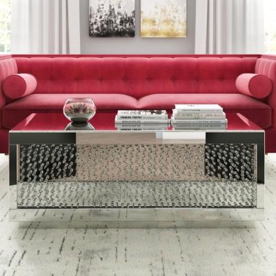 China Glamorous Mirrored Coffee Table Durable Shinny Crystal Center Table Tea Table For Living Room Furniture for sale