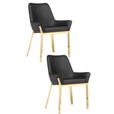 China Hot Sales Luxury Gold Stainless Steel Chair PU Upholstery Restaurant Dining Chair Stackable For Home Hotel for sale