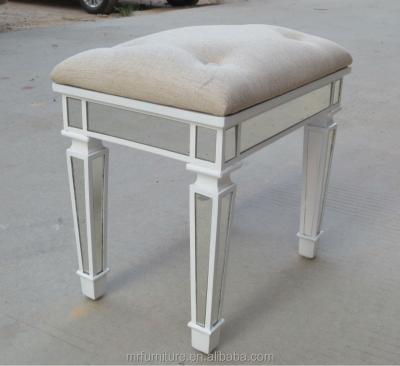 China (Other) Unpholstery Adjustable Button Bedroom Mirrored Stool in White for sale