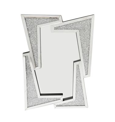 China Rectangular Decorative Mirror New Arrival Glittering Interior Design Crystal Crushed Diamond Wall Mirror For Home Wall Decorative for sale