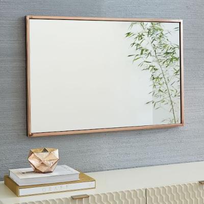 China Home Decor New Style Wall Mirror Nes Style Stainless Steel Metal View Rectangle Modern Wall Mirror in Silver or Gold for sale