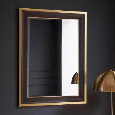 China New Style Wall Mirror Stainless Steel Surround View Gold Rectangle Modern Wall Mirror Home Decor for sale