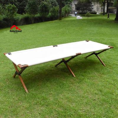 China Naturtravel beech wood camping cot military camping cot modern portable outdoor folding bed folding bed for sale