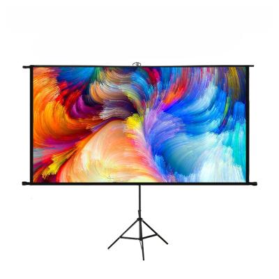 China Tripod Factory Direct Sale High Quality 60-150 Inch Tripod Pull Up Projection Screen Tripod Standing Fast Folding Projector Screen for sale