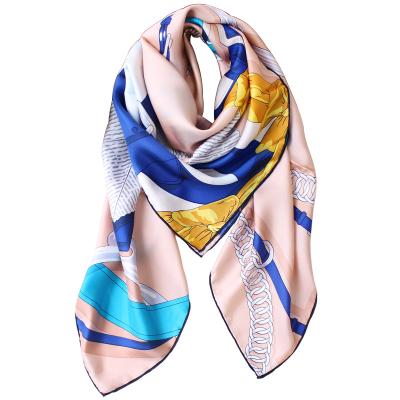 China Wholesale New Mimi Rose Flower Horse Silk Twill Scarf Printed Square Scarf Fashion Silk Scarf Shawl for sale