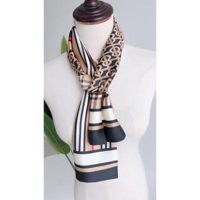 China Wholesale Decoration Ladies Scarves Shawls Printed 15x150cm Scarf Silk Printed for sale