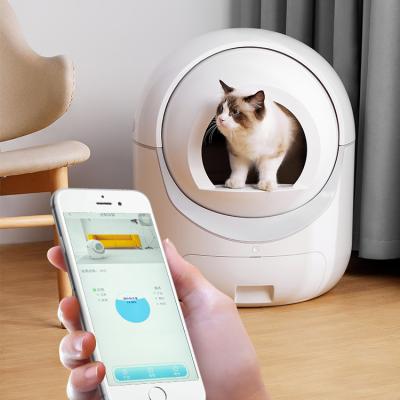 China Stored Pet Atopy Cat Litter Box Auto Clean With APP Control Auto Cat Litter Toilet for sale