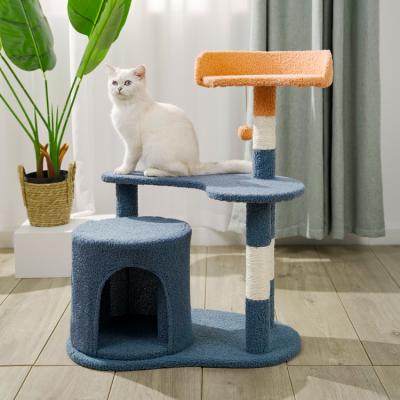 China Sustainable Luxury Wooden Style Kitten Sisal Katzen Scratch Post Cat Tower Tree from Atopia Dropshipping for sale