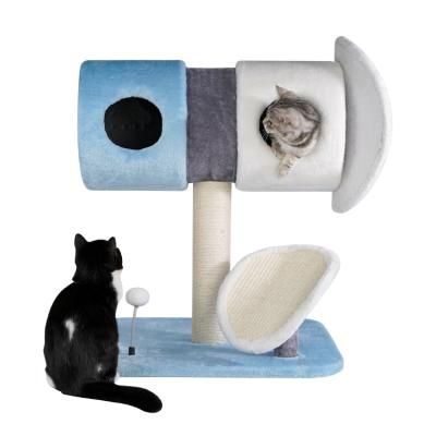 China Viable Atopy Wood Ready Cat Scratcher Cat Tree Scratch Big Post Boat Housing Furniture for Cat Tree for sale