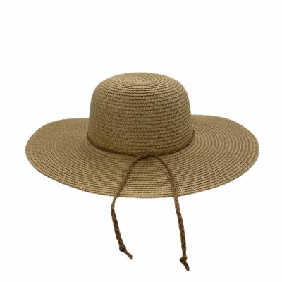 China Women's Striped Beach Wide Brim Large Roll Up Soft Foldable Beach Straw Sun Hat Collapsible Wholesale for sale