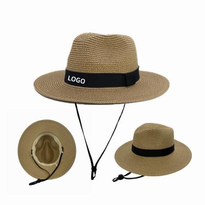 China Fashion Summer Panama Jazz Striped Hats For Women Man Beach Straw Hat For Men Custom Protection Hat Felted Hats Wholesale Sun Hat for sale