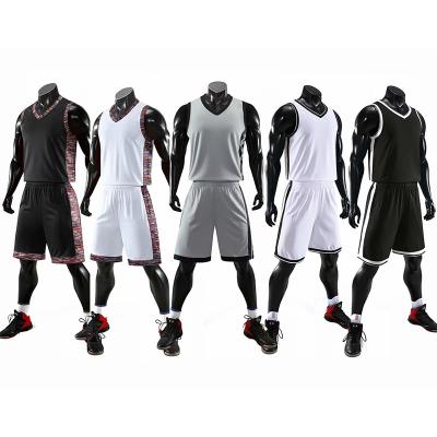 China High quality custom design antibacterial black and white basketball uniform basketball tank top for sale